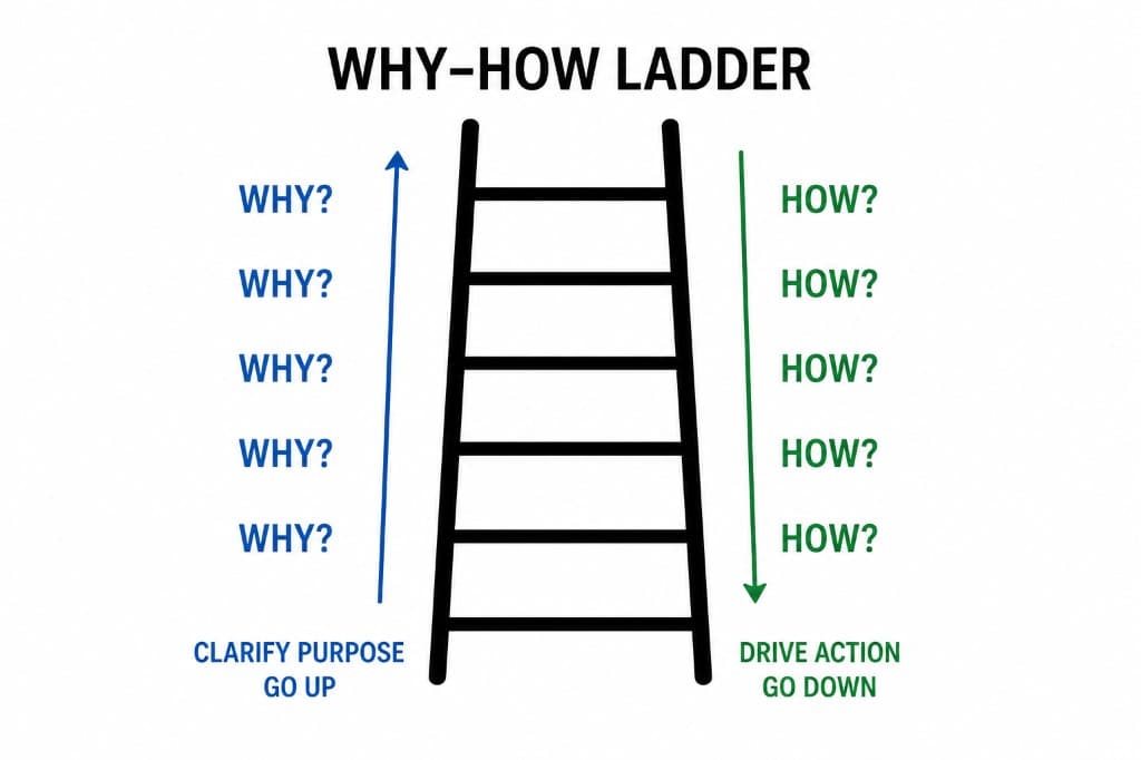 Why the Why–How Ladder Is the Most Important Tool for Integrating AI Into Your Workplace Right Now - Strategy article illustration